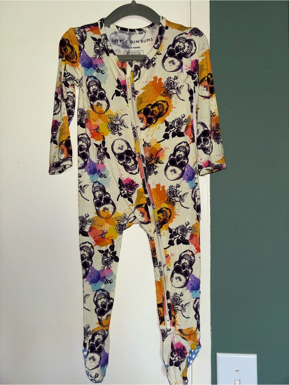 Little Bum Bums Kids Skull & Floral Footed One-Piece size 18-24m